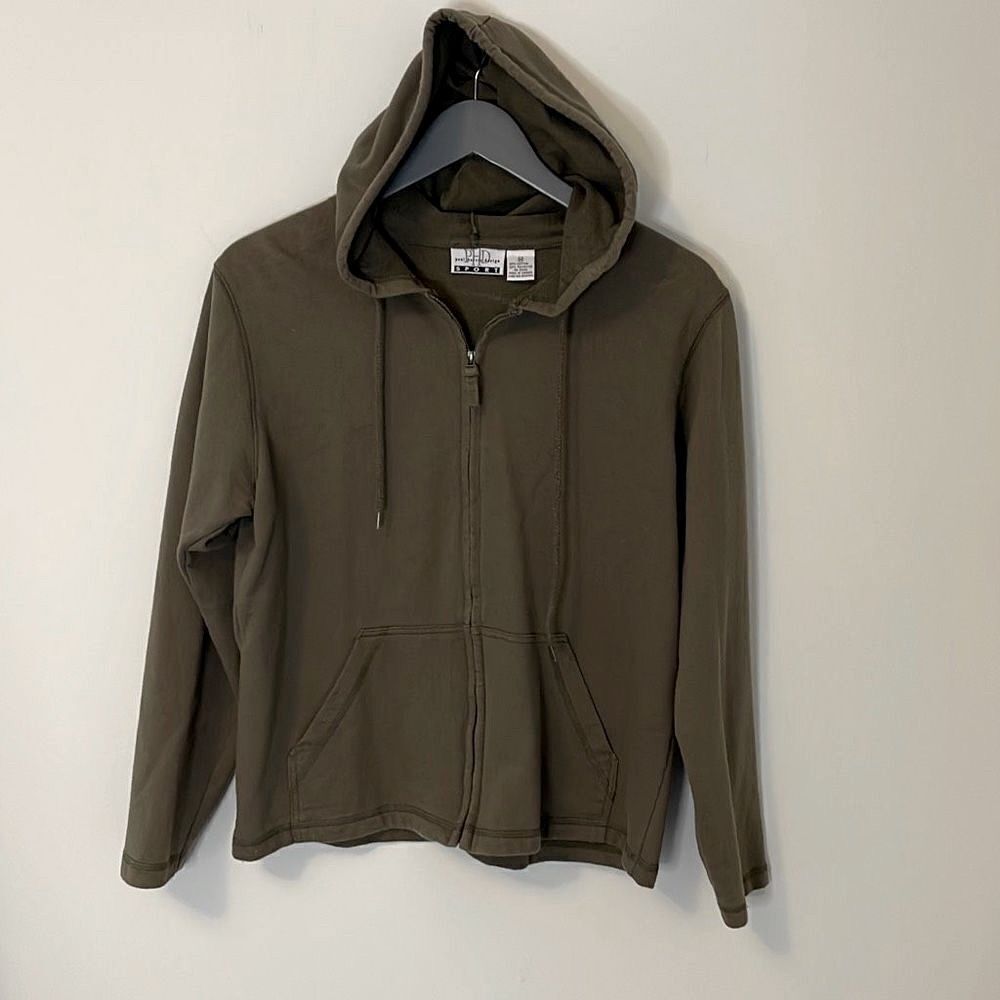 Paul Harris Design Hooded‎ Sweat Shirt. Size Medium. Olive Green